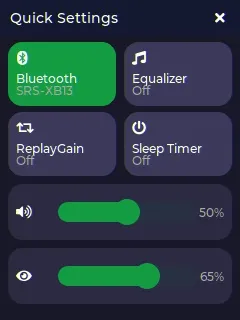 Quick Settings screen