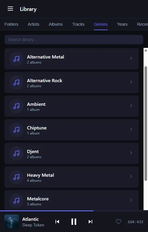 Library browsing by genre